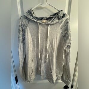 Lightweight hoodie, camo design sleeves